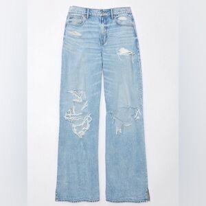 American Eagle Outfitters Dreamy Drape Super High Waisted Baggy Wide Leg Size 4L